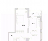 1-комн, 56 кв м, этаж 13/24 ул Маршала Крылова, 20