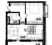2-комн, 55кв м, этаж 6/17 ул Бутузова, 3 1