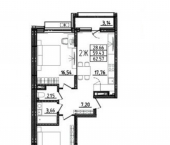 3-комн, 61кв м, этаж 8/17 ул Бутузова, 3 1