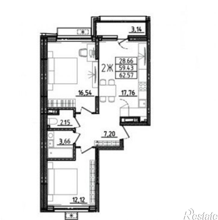 3-комн квартира ул Бутузова, 3 1,  д. 3 1,  к. 1