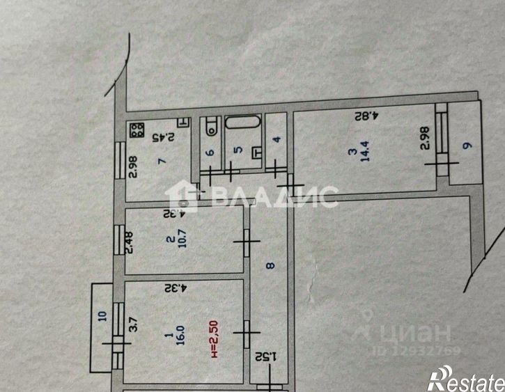 3-комн квартира ул Бородина, 25,  д. 25