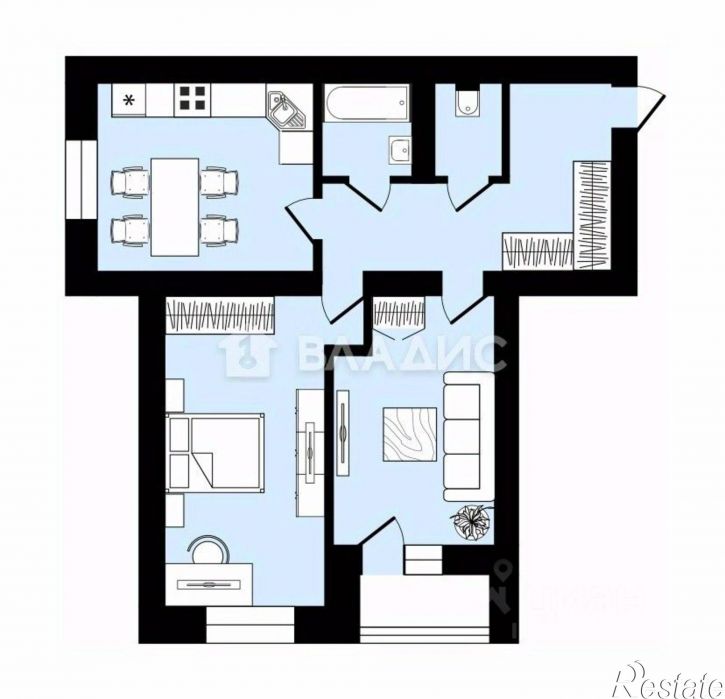2-комн квартира ул Антонова, 2А,  д. 2А