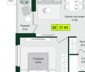 1-комн, 38 кв м, этаж 2/16 Первомайский район, микрорайон Тепличный, ЖК Притяжение