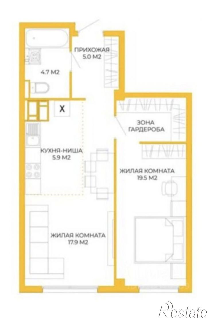 2-комн квартира ул Яшиной, 5,  д. 5