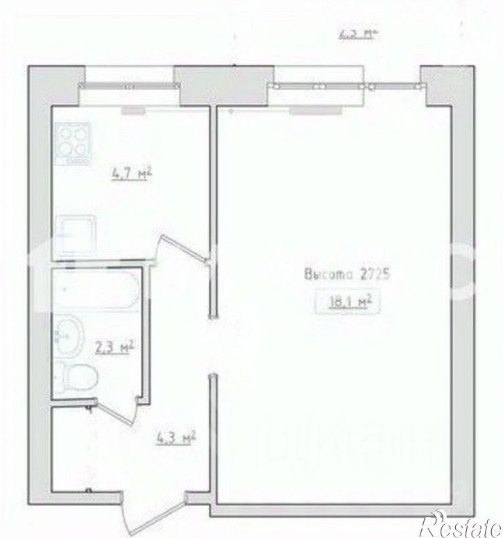 1-комн квартира ул Ульяновская, 21,  д. 21