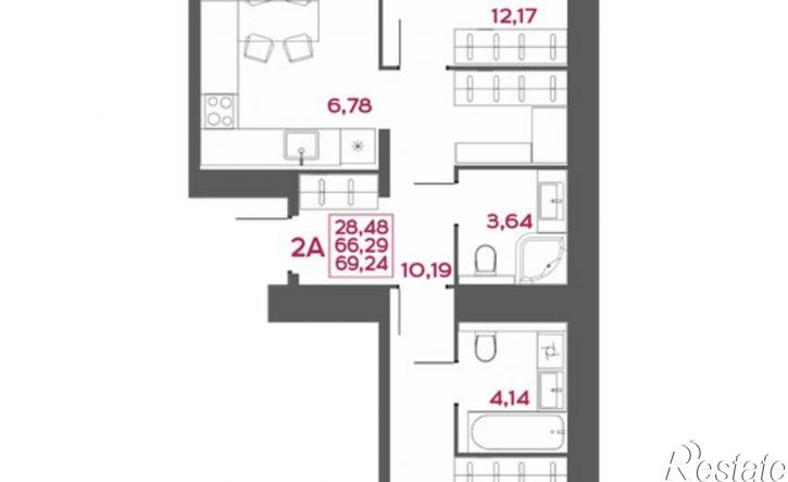 2-комн квартира в новом доме улица Пожарского, 7,  д. 7