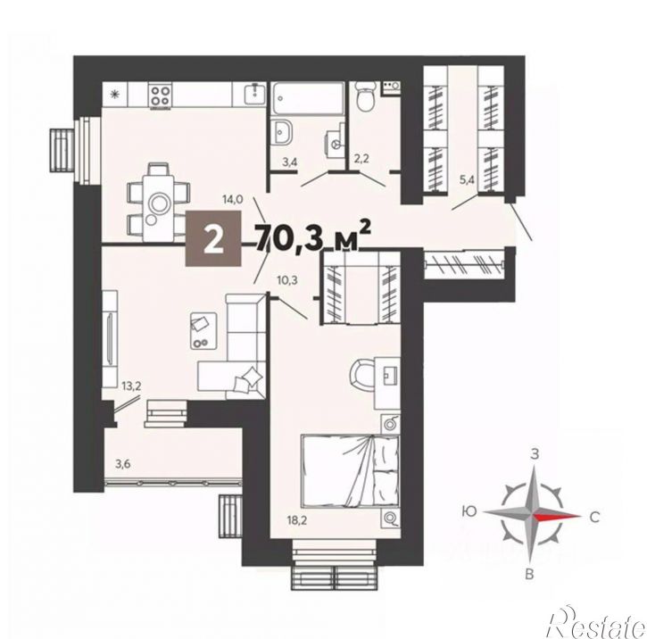 2-комн квартира в новом доме ул 9 Января, 11,  д. 11