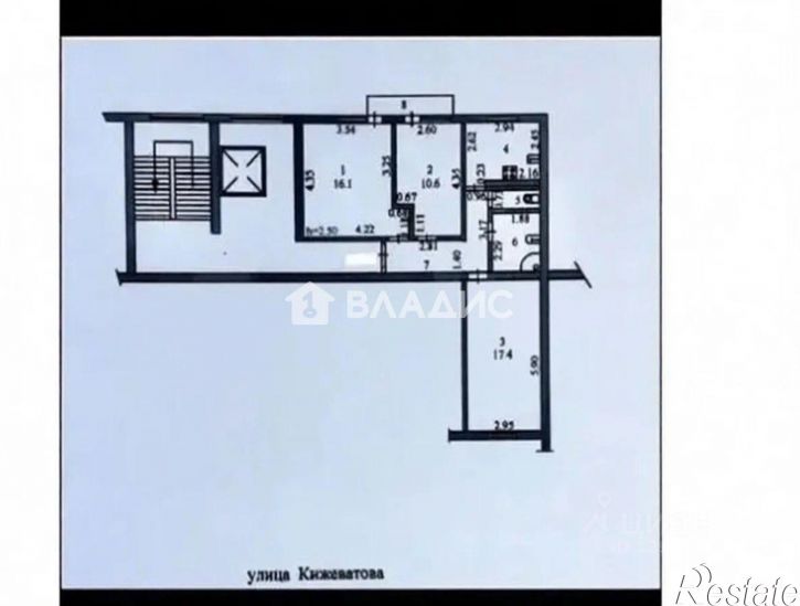 3-комн квартира ул Кижеватова, 17,  д. 17
