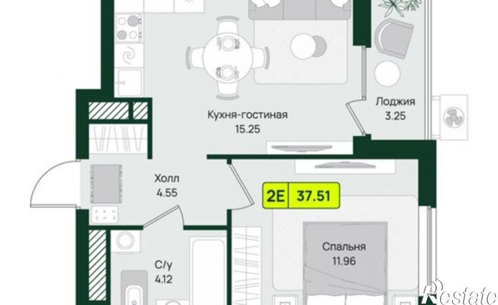 1-комн квартира в новом доме Первомайский район, микрорайон Тепличный, ЖК Притяжение