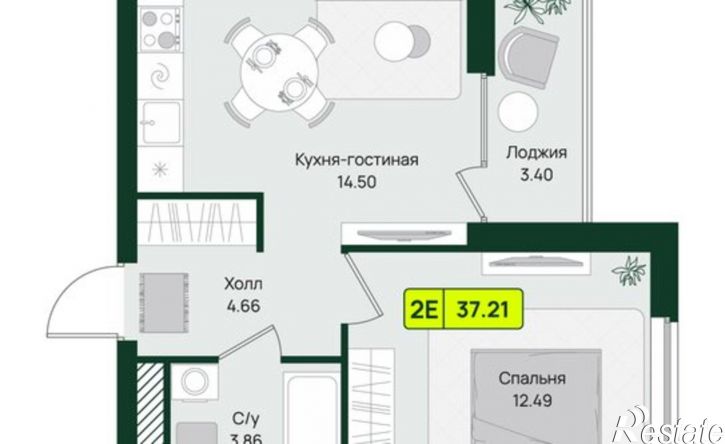 1-комн квартира в новом доме Первомайский район, микрорайон Тепличный, ЖК Притяжение