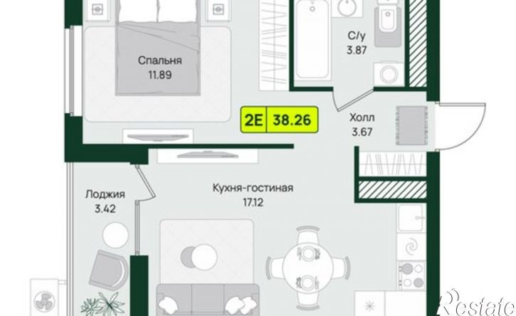 1-комн квартира в новом доме Первомайский район, микрорайон Тепличный, ЖК Притяжение