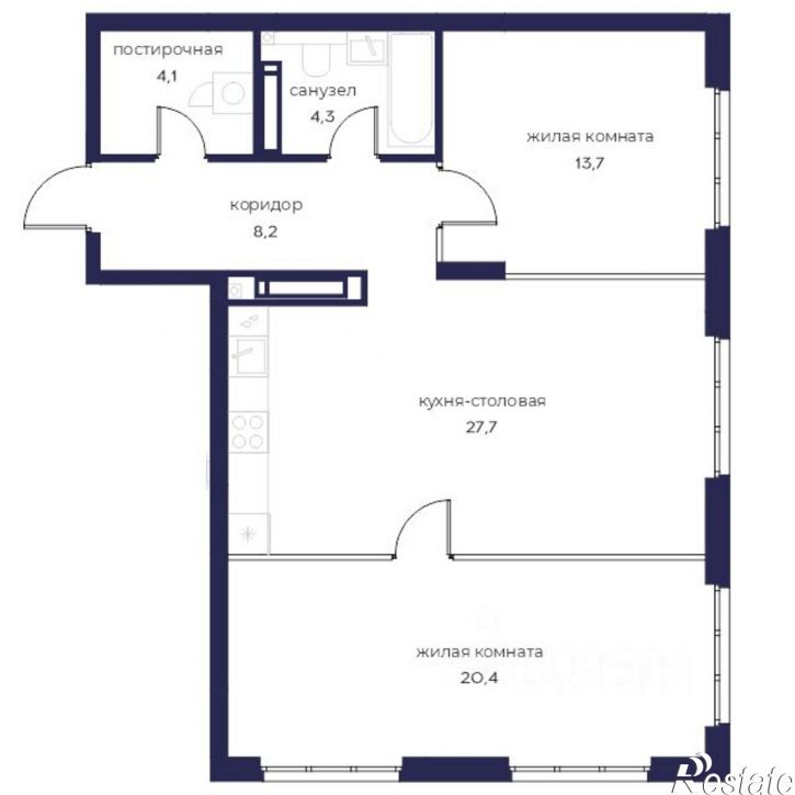 2-комн квартира в новом доме ул Богданова, 33Б,  д. 33Б