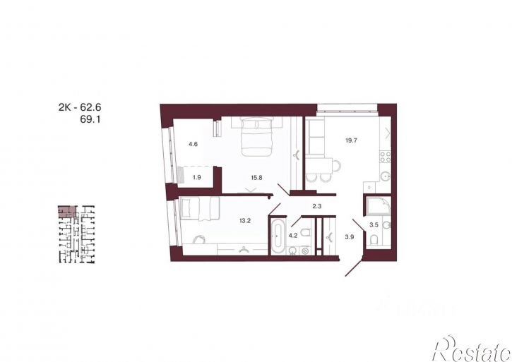 2-комн квартира в новом доме ул Суворова, 139,  д. 139