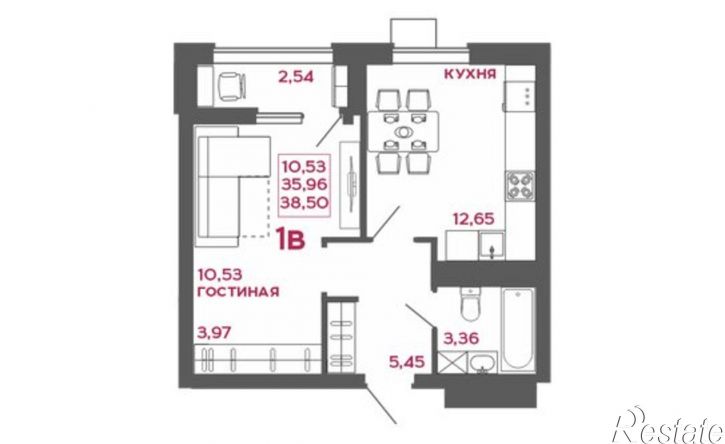 1-комн квартира ул Баталина, 32 5,  д. 32 5,  к. 5