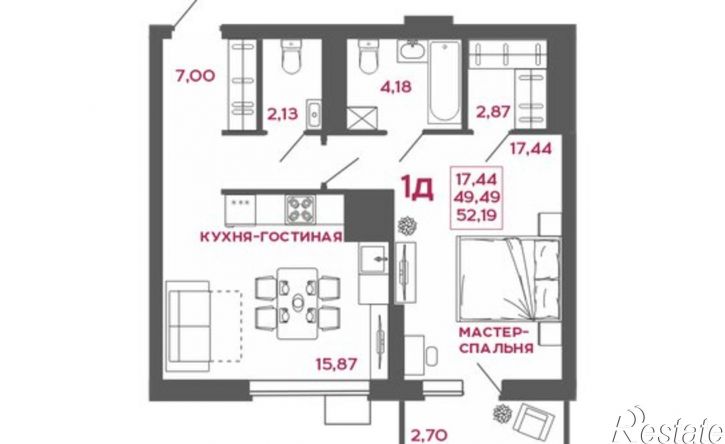 1-комн квартира ул Баталина, 32 5,  д. 32 5,  к. 5