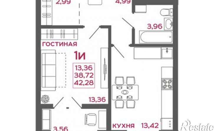1-комн квартира ул Баталина, 32 5,  д. 32 5,  к. 5
