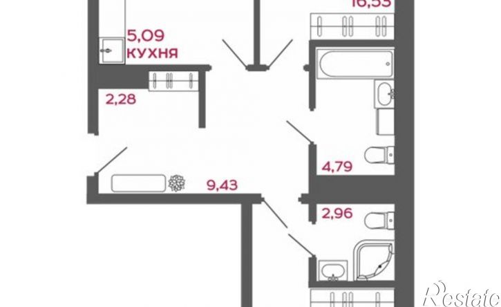 3-комн квартира Пенза, ЖК Микрорайон Новобережье