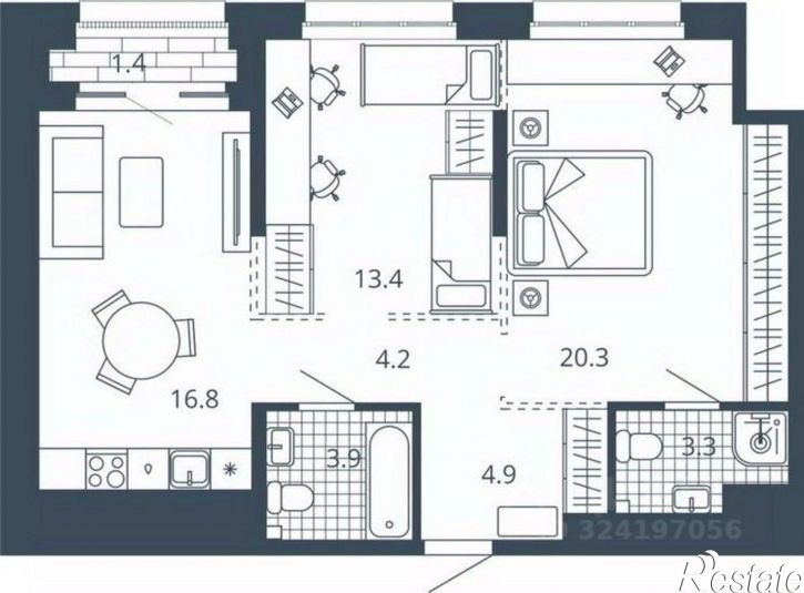 2-комн квартира в новом доме ул Карпинского, 2,  д. 2