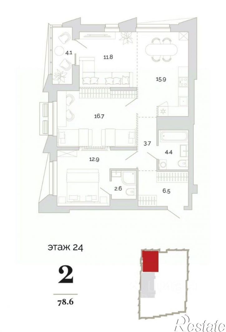 2-комн квартира в новом доме пр-д Свердлова 2-й, 4,  д. 4