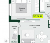 1-комн, 38 кв м, этаж 2/16 Первомайский район, микрорайон Тепличный, ЖК Притяжение