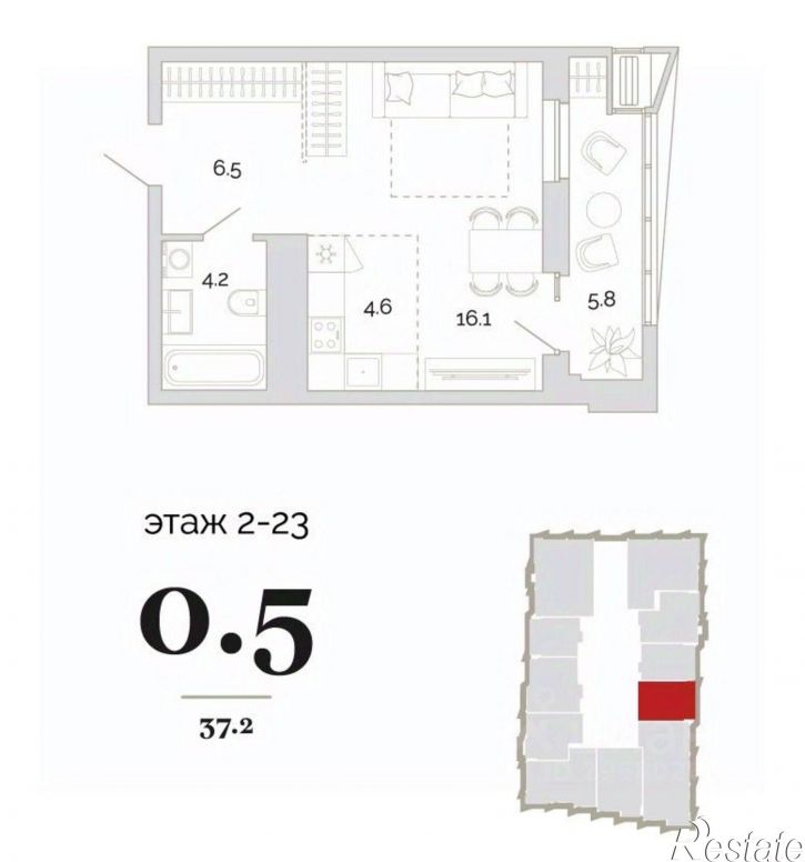 1-комн квартира в новом доме пр-д Свердлова 2-й, 4,  д. 4