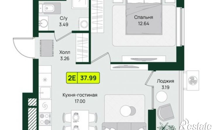 1-комн квартира в новом доме Первомайский район, микрорайон Тепличный, ЖК Притяжение