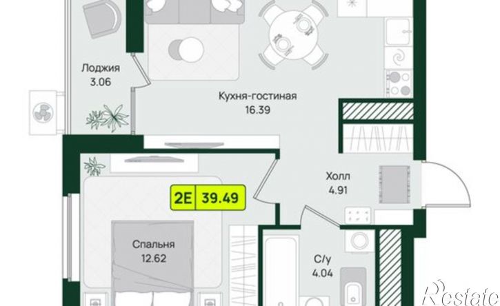 1-комн квартира в новом доме Первомайский район, микрорайон Тепличный, ЖК Притяжение