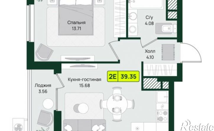 1-комн квартира в новом доме Первомайский район, микрорайон Тепличный, ЖК Притяжение
