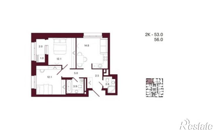 2-комн квартира в новом доме ул Суворова, 122А,  д. 122А