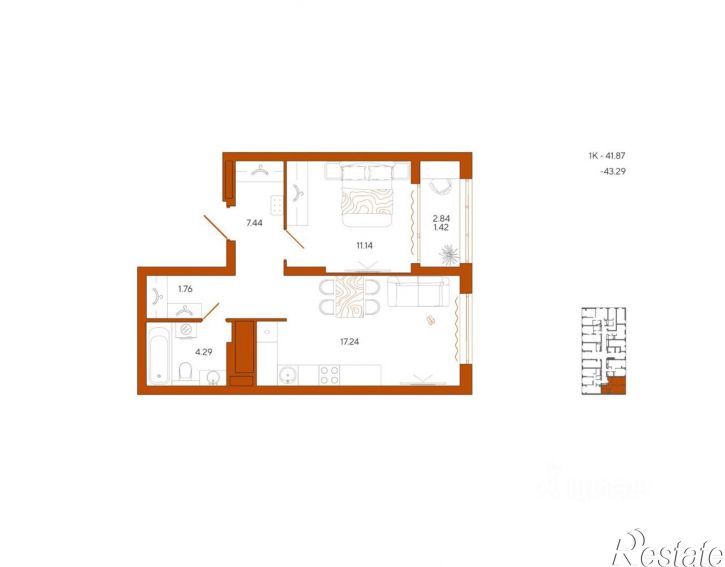 1-комн квартира в новом доме пр-д Литовский 2-й, 4,  д. 4