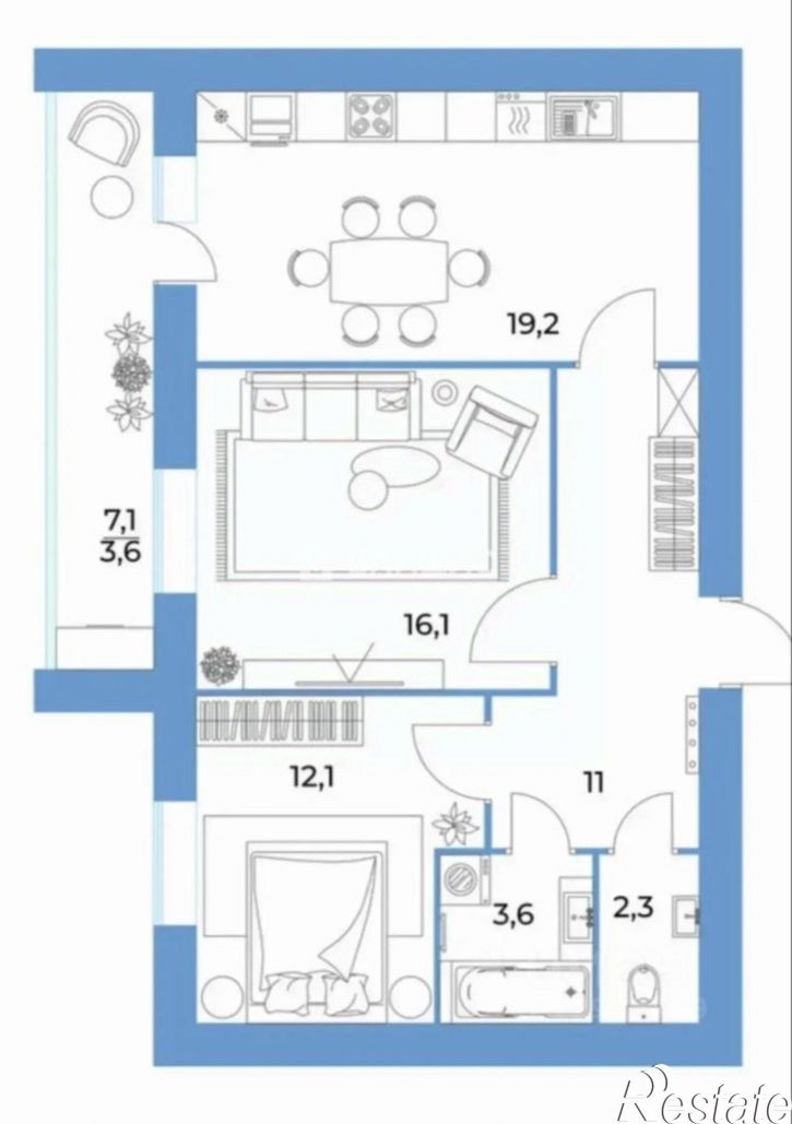2-комн квартира ул Бутузова, 3 1,  д. 3 1,  к. 1