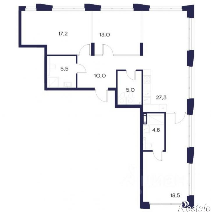 3-комн квартира в новом доме ул Богданова, 33Б,  д. 33Б