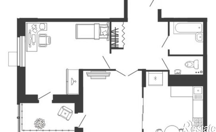 2-комн квартира ул Богданова, 34,  д. 34