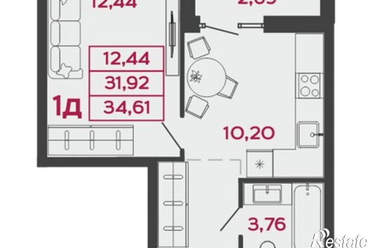 1-комн квартира в новом доме ул Измайлова, 38 1,  д. 38 1,  к. 1