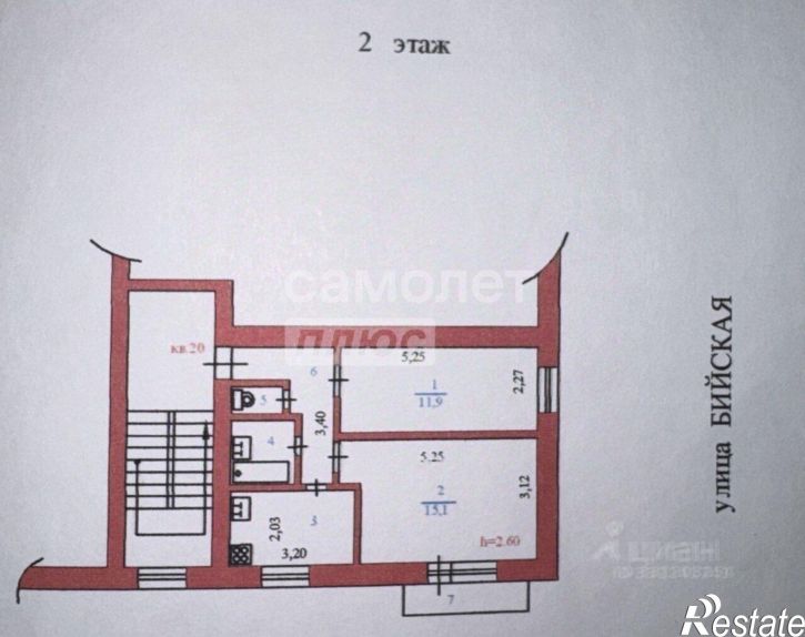 2-комн квартира ул Бийская, 6,  д. 6