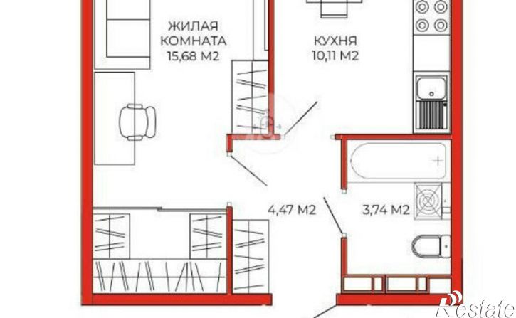 1-комн квартира ул Яшиной, 20,  д. 20