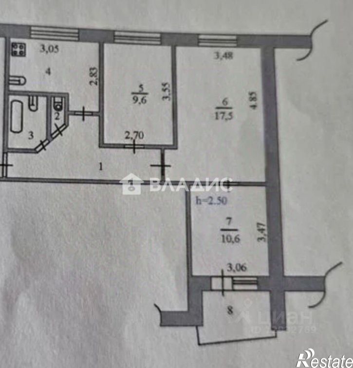 3-комн квартира ул Плеханова, 6,  д. 6