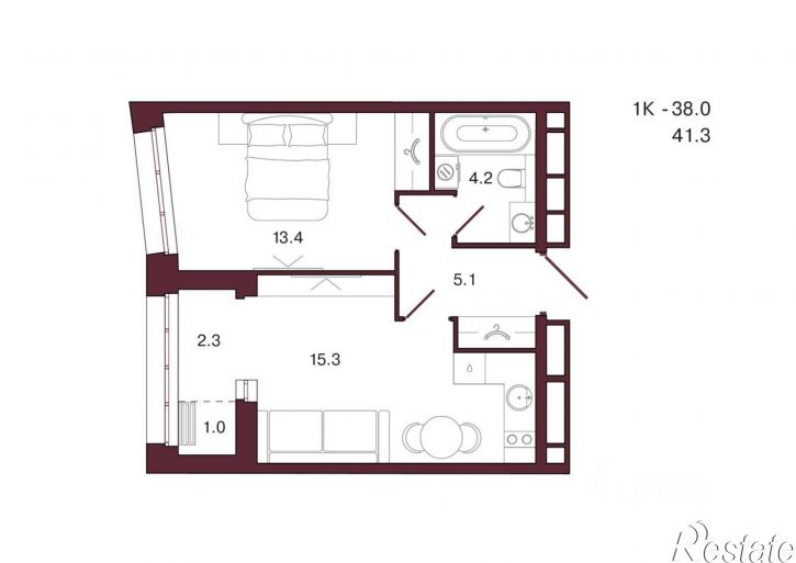 1-комн квартира в новом доме ул Суворова, 139,  д. 139