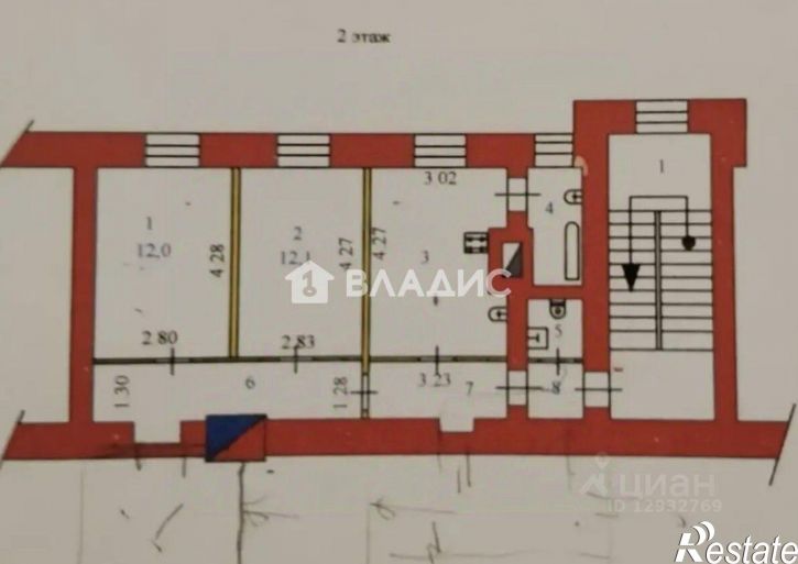 2-комн квартира Военный г-к, 12,  д. 12