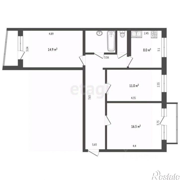 3-комн квартира ул Ладожская, 5,  д. 5