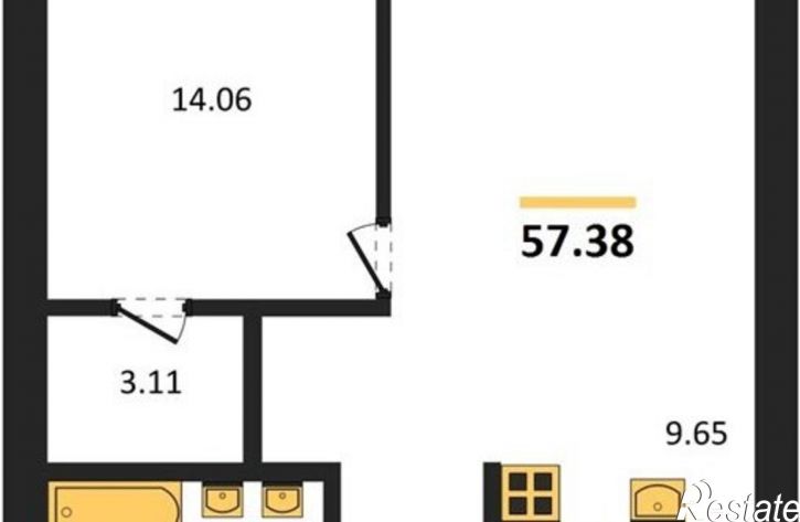 2-комн квартира в новом доме ул Тимирязева, 1,  д. 1