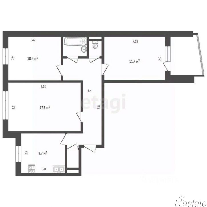 3-комн квартира ул Кижеватова, 27,  д. 27
