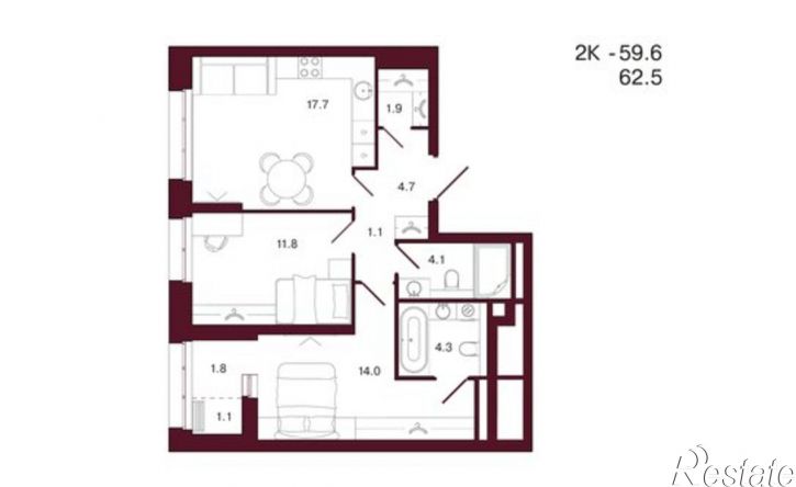 2-комн квартира в новом доме ул Суворова, 139,  д. 139