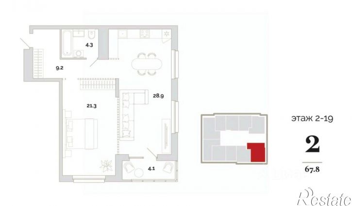 2-комн квартира в новом доме пр-д Свердлова 2-й, 4,  д. 4