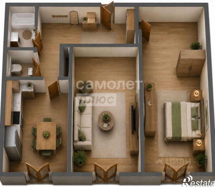 2-комн квартира ул Краснова, 32,  д. 32