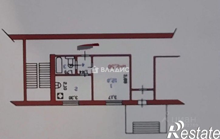1-комн квартира улица Краснова, 32,  д. 32
