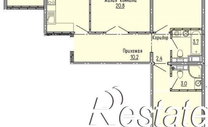 3-комн квартира улица Яшиной, 2,  д. 2