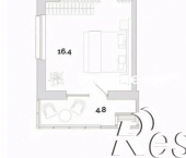 1-комн, 53 кв м, этаж 6/19 улица Маршала Крылова, 20