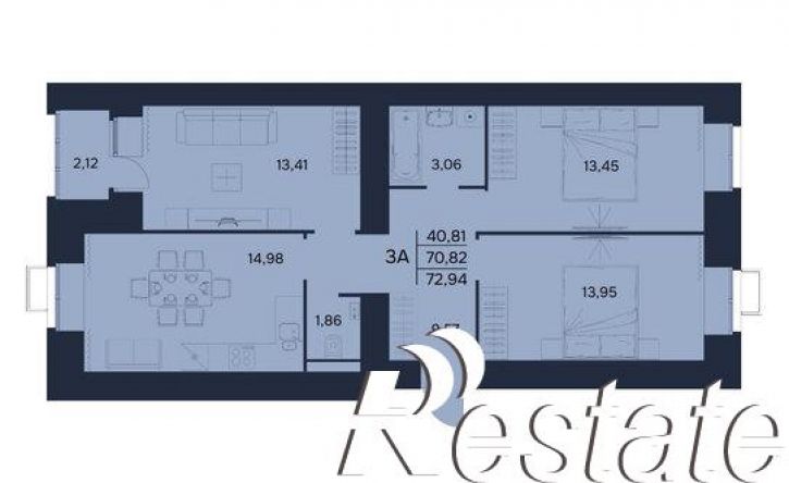 3-комн квартира в новом доме 5-й проезд Терновского, 14,  д. 14
