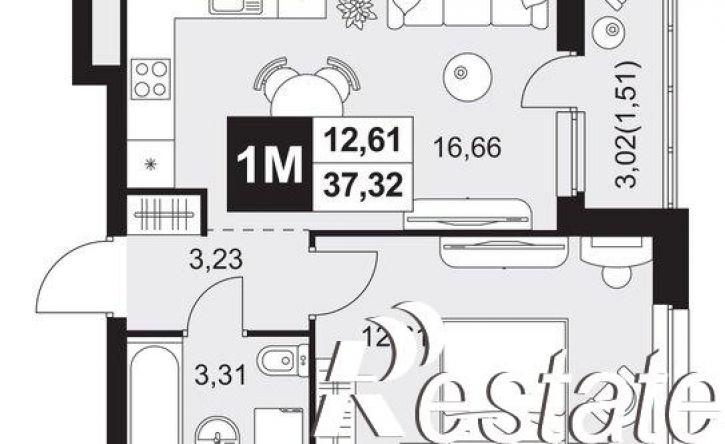 1-комн квартира в новом доме Тепличная улица, 1А,  д. 1А